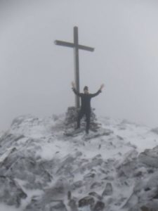 On top of the tallest mountain in Ireland Carrauntoohil at 3405 feet of elevation